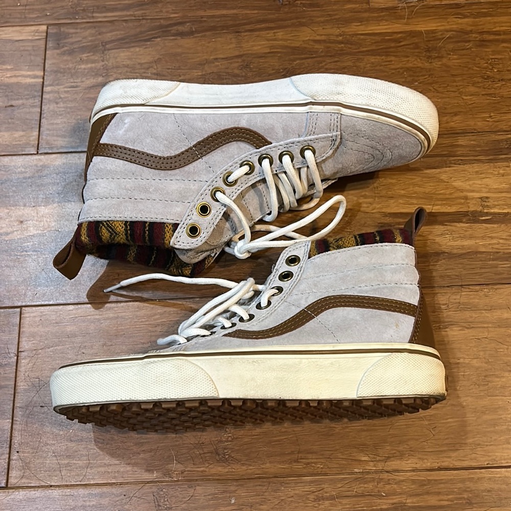Grey and Brown Scotchgard Vans